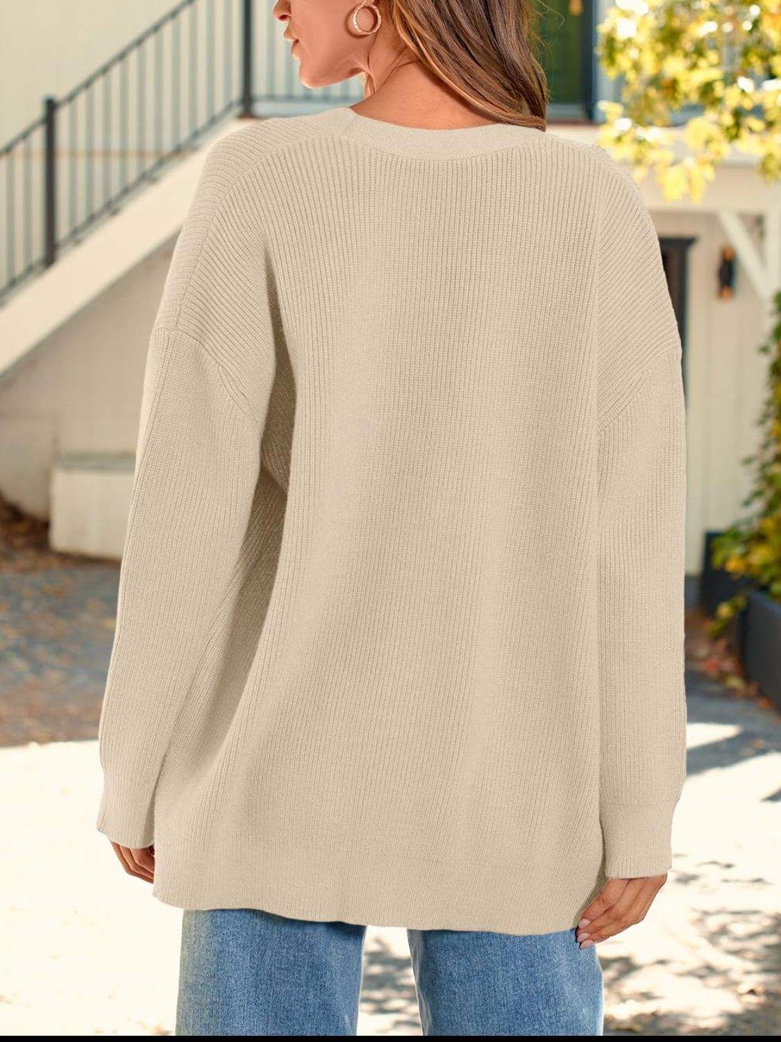 Button Down Long Sleeve Cardigan - Trendsi - Flyclothing LLC