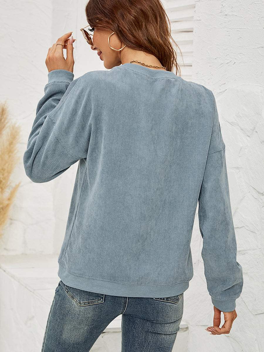 Round Neck Dropped Shoulder MAMA Graphic Sweatshirt - Trendsi - Flyclothing LLC