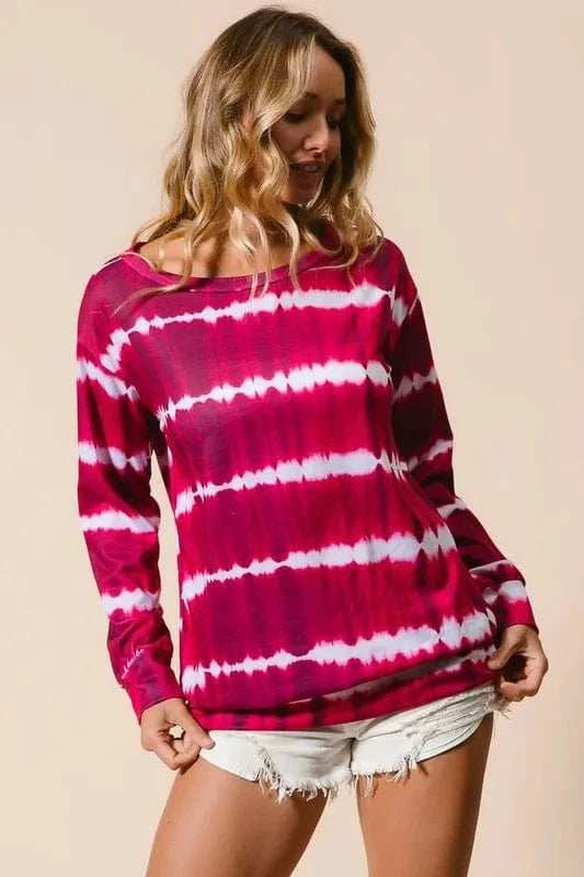 BiBi Tie Dye Print Terry Sweatshirt - Trendsi - Flyclothing LLC