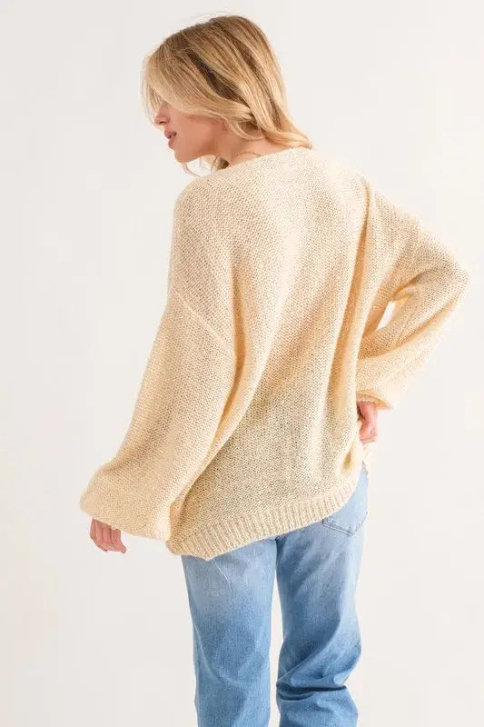 And The Why Sequined Light Weight Pullover Sweater - Trendsi - Flyclothing LLC