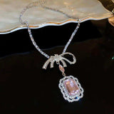 Alloy Crystal Geometric Pendant Necklace - Trendsi - Flyclothing LLC