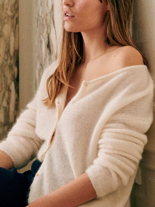 Button Down Long Sleeve Sweater - Trendsi - Flyclothing LLC