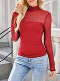 Lovelet Mock Neck Long Sleeve Top - Trendsi