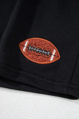 GAME DAY Football Round Neck Long Sleeve Top and Shorts Set - Trendsi - Flyclothing LLC