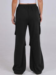 Elastic Waist Wide Leg Pants with Pockets - Trendsi