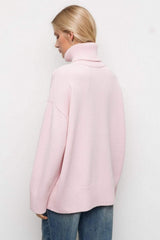 Basic Bae Turtleneck Dropped Shoulder Long Sleeve Sweater - Trendsi - Flyclothing LLC