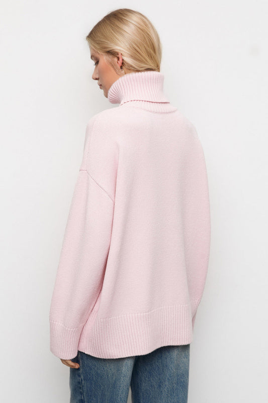 Basic Bae Turtleneck Dropped Shoulder Long Sleeve Sweater - ShopBasicbae - Flyclothing LLC