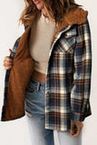 Plaid Button Up Long Sleeve Hooded Jacket - Trendsi - Flyclothing LLC