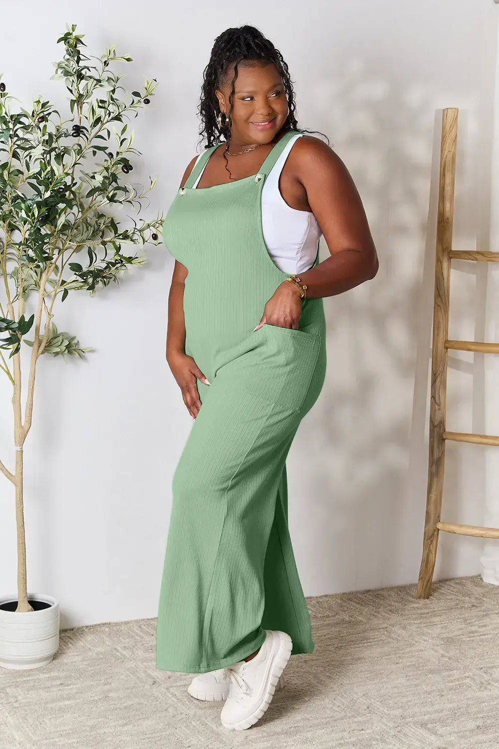 Double Take Full Size Wide Strap Overall with Pockets - Trendsi - Flyclothing LLC