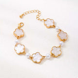 18k Gold-Plated Alloy Flower Bracelet - Trendsi - Flyclothing LLC