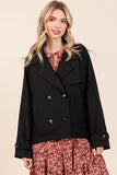 Mittoshop Double Breasted Long Sleeve Trench Coat Jacket - Trendsi