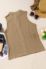 Textured Notched Tank - Trendsi - Flyclothing LLC