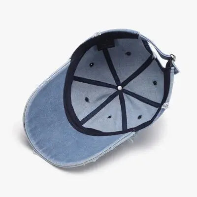 Raw Hem Cotton Baseball Cap - Trendsi - Flyclothing LLC
