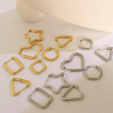 Titanium Steel Geometric Huggie Earrings - Trendsi