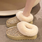 Sequin Round Toe Platform Boots - Trendsi - Flyclothing LLC