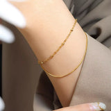 Titanium Steel Double Layered Bracelet - Trendsi - Flyclothing LLC