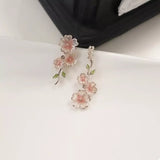 Asymmetrical Flower Drop Earrings - Trendsi - Flyclothing LLC