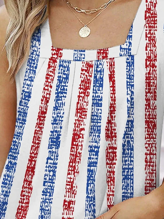 Striped Square Neck Tank - Trendsi - Flyclothing LLC