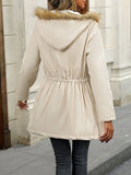 Drawstrig Zip Up Hooded Jacket - Trendsi