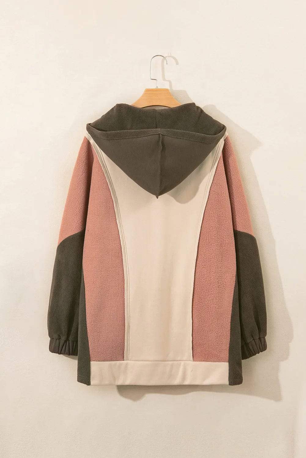 Color Block Long Sleeve Hoodie - Trendsi - Flyclothing LLC
