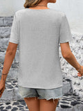 Round Neck Short Sleeve Top - Trendsi - Flyclothing LLC