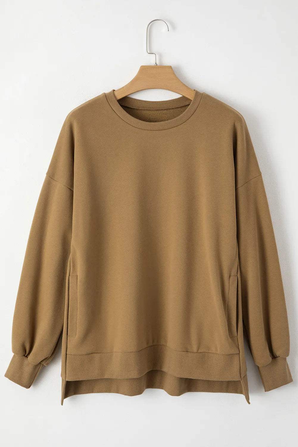 Round Neck Long Sleeve Sweatshirt - Trendsi - Flyclothing LLC