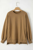 Round Neck Long Sleeve Sweatshirt - Trendsi - Flyclothing LLC