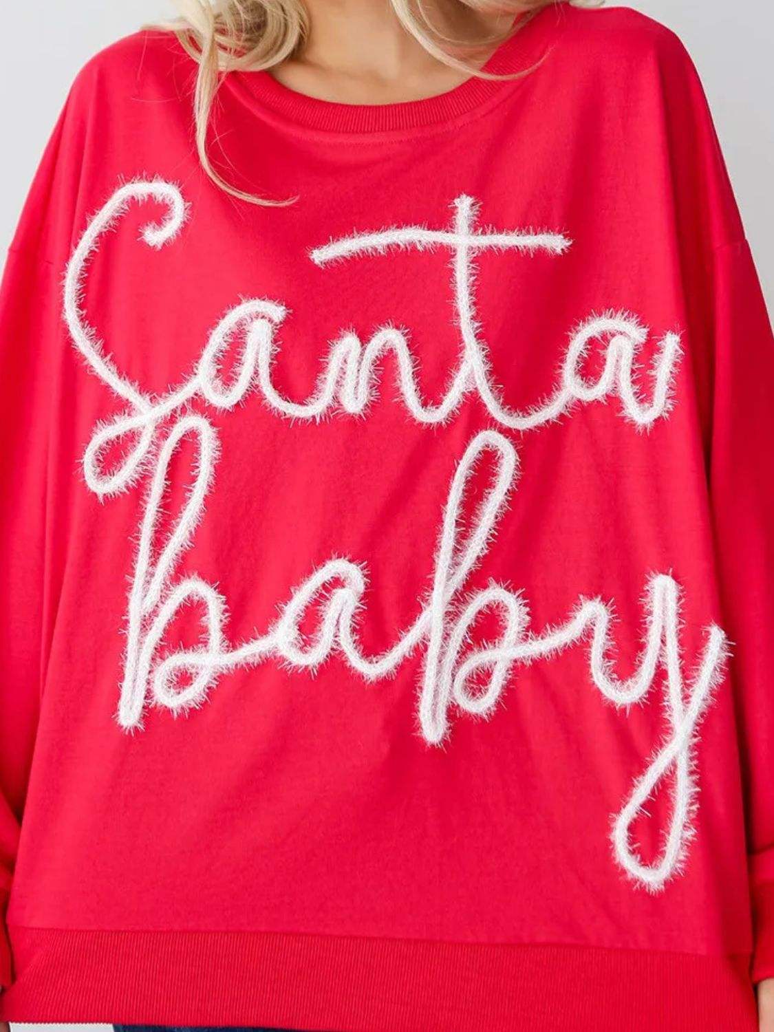 Letter Round Neck Long Sleeve Sweatshirt - Trendsi - Flyclothing LLC