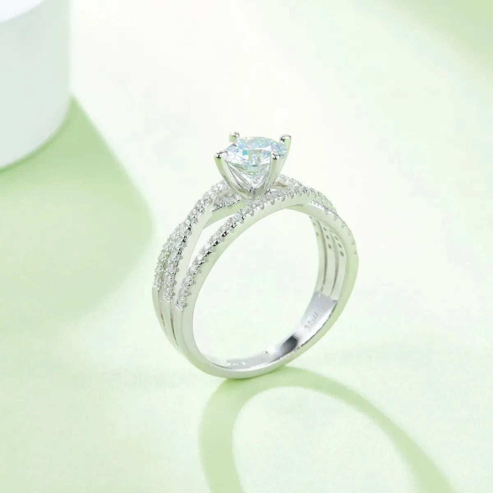 1 Carat Moissanite 925 Sterling Silver Ring - Trendsi - Flyclothing LLC