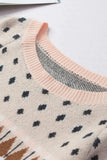 Geometric Contrast Round Neck Long Sleeve Sweater - Trendsi - Flyclothing LLC