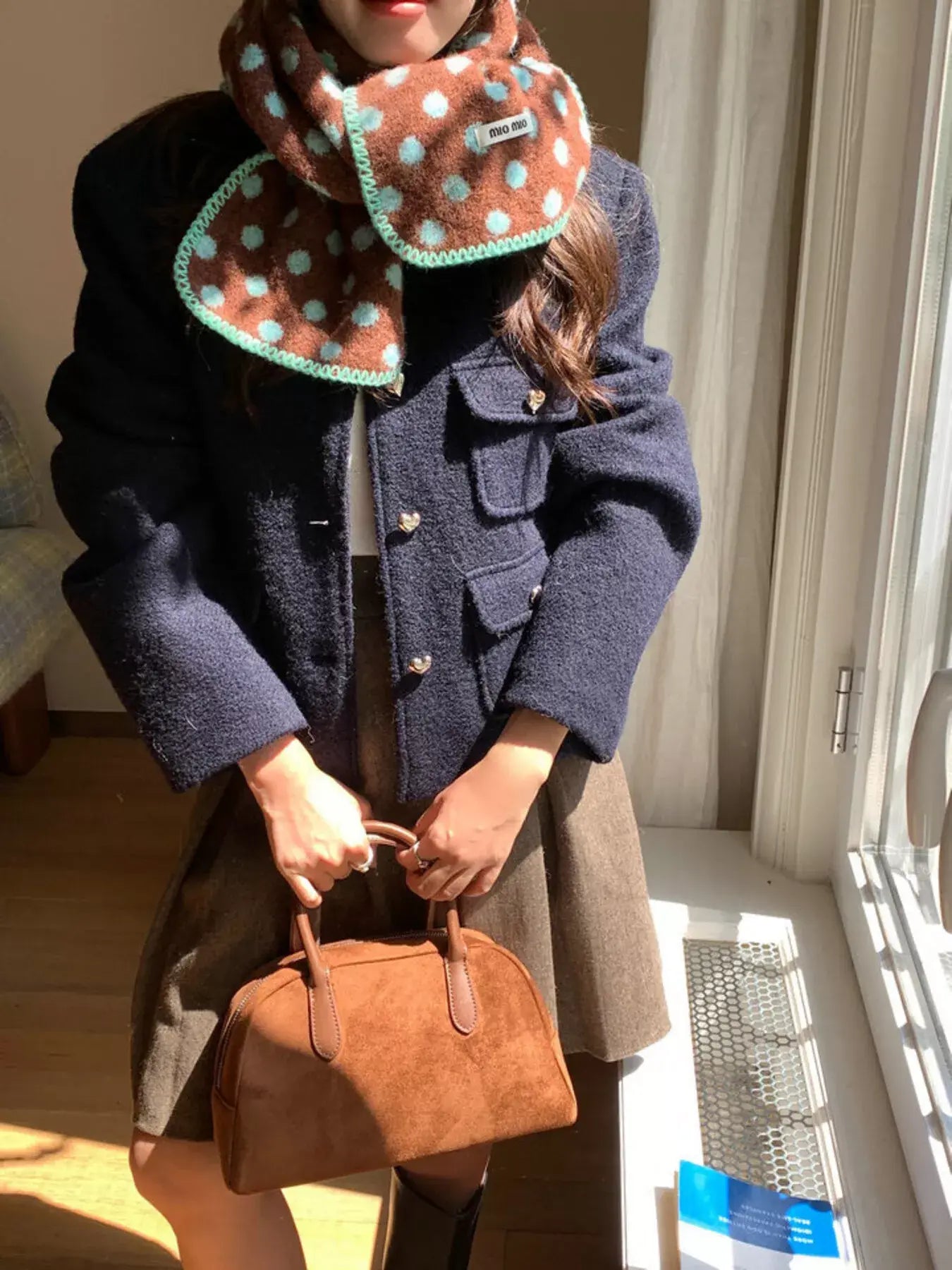 Polka Dot Warm Scarf - Trendsi - Flyclothing LLC