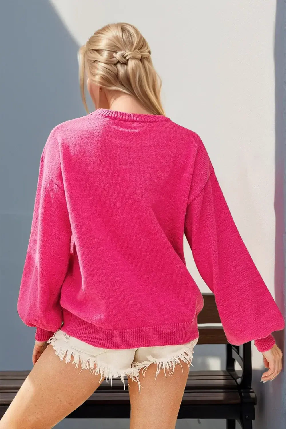 Double Take Full Size Sequin Nutcracker Long Sleeve Sweater - Trendsi - Flyclothing LLC