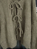 Tied Long Sleeve Dropped Shoulder Cardigan - Trendsi - Flyclothing LLC