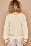 POL Cable Knit Cutout Long Sleeve Sweater - Trendsi