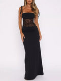 Lace Cutout Tie Shoulder Maxi Dress - Trendsi - Flyclothing LLC