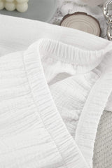 Breathable Ruffled V-Neck Long Sleeve Top and Pants Set - Trendsi - Flyclothing LLC