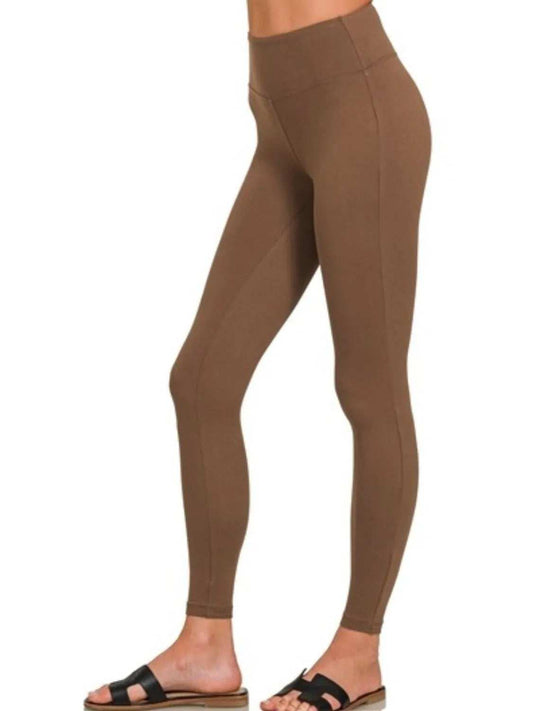 Zenana Microfiber Waistband Leggings - Trendsi - Flyclothing LLC