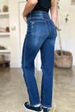 Judy Blue Full Size High Waist Rigid Magic Heavy Destroy Straight Jeans - Trendsi - Flyclothing LLC
