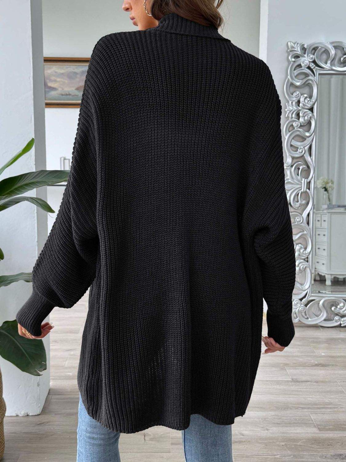 Open Front Long Sleeve Cardigan - Trendsi - Flyclothing LLC