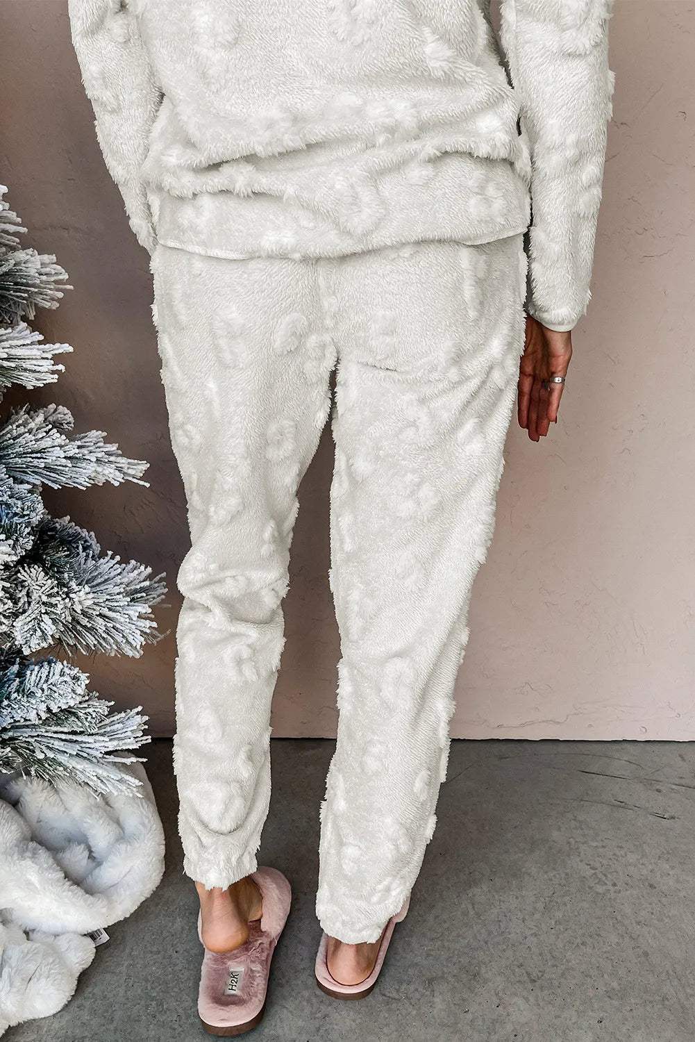 Round Neck Long Sleeve Top and Pants Lounge Set - Trendsi - Flyclothing LLC
