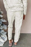 Round Neck Long Sleeve Top and Pants Lounge Set - Trendsi - Flyclothing LLC
