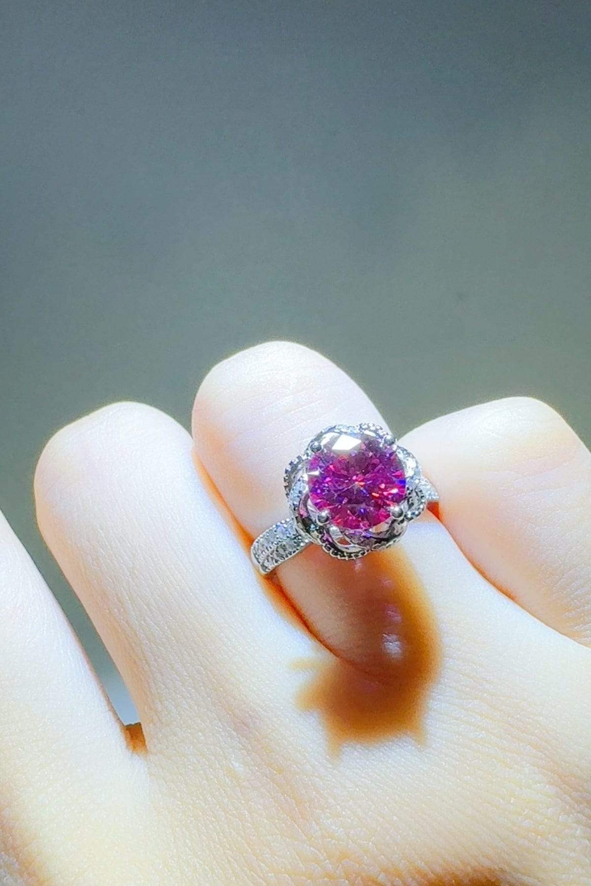 2 Carat Moissanite 925 Sterling Silver Flower Shaper Ring - Trendsi - Flyclothing LLC