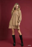 Umgee Boho Peasant Mini Dress with Trim Detail - Trendsi - Flyclothing LLC