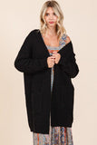 Mittoshop Open Front Long Sleeve Longline Cardigan - Trendsi