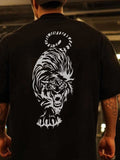 Men's Plus Size Tiger Round Neck Short Sleeve T-Shirt - Trendsi