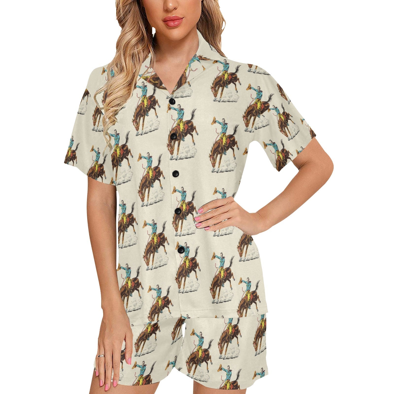 Baha Ranch Vintage Rodeo Cowboy Women's Western Pajama Set
