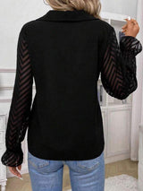 V-Neck Flounce Sleeve Blouse - Trendsi - Flyclothing LLC