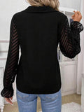 V-Neck Flounce Sleeve Blouse - Trendsi