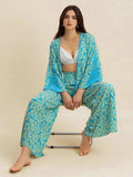 Open Front Printed Top and Pants Set - Trendsi - Flyclothing LLC