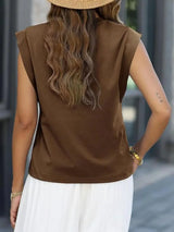 Florira Round Neck Cap Sleeve T-Shirt - Trendsi - Flyclothing LLC